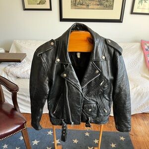 Leather jacket FIRST MOTO motorcycle moto biker vintage 👍 offers welcome :)